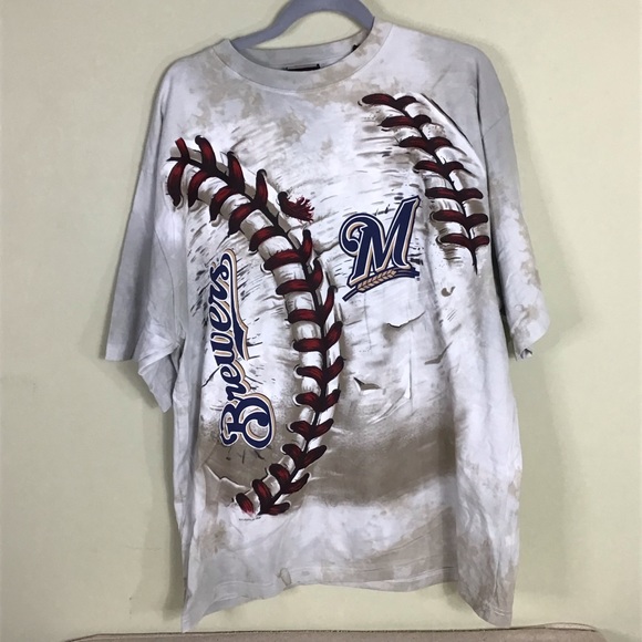 Blue Liquid big and tall Bravers tee shirt Size LTall - Picture 3 of 6